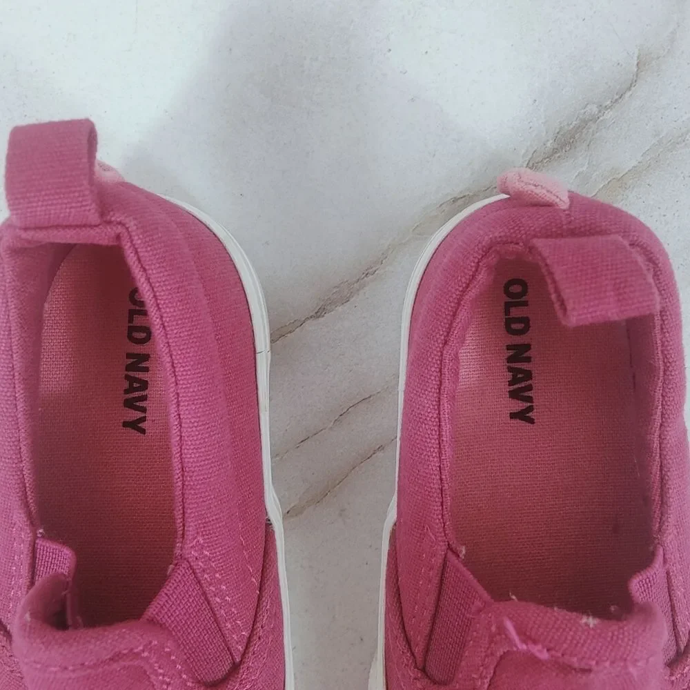 Old Navy Toddler Girls' Pink Slip On Dino Dinosaur Slip On Sneakers, Sz 6